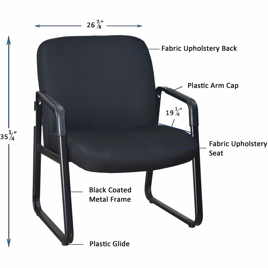 Image of Lorell 84586 Deluxe Guest Seating Big & Tall Guest Chair with Arms