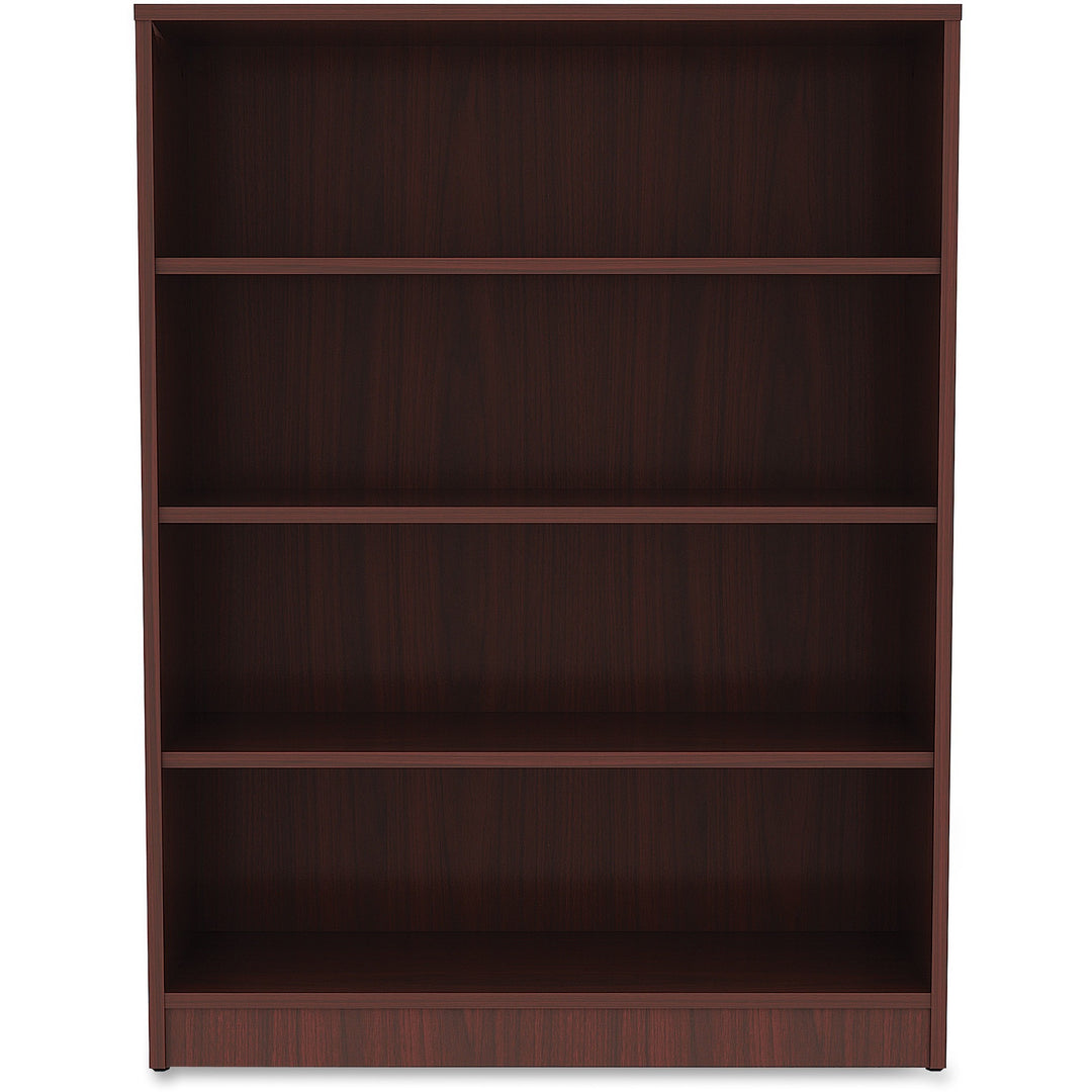 Image of Lorell Bookcase, 4-Shelf, 3 Adj Shelves, 36"x12"x48", Mahogany
