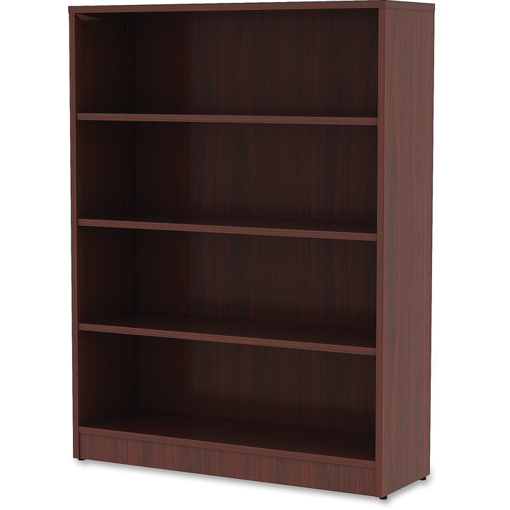 Image of Lorell Bookcase, 4-Shelf, 3 Adj Shelves, 36"x12"x48", Mahogany