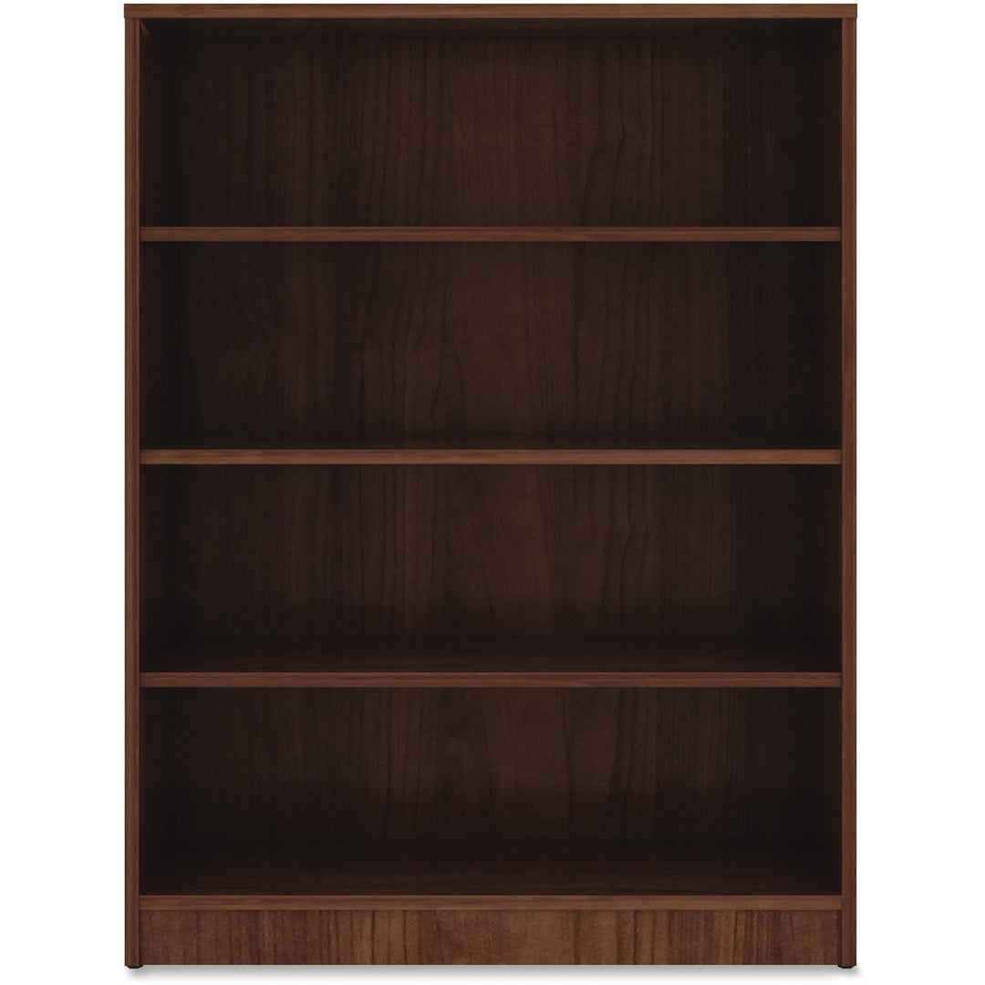 Image of Lorell Bookcase, 4-Shelf, 3 Adj Shelves, 36"x12"x48", Walnut