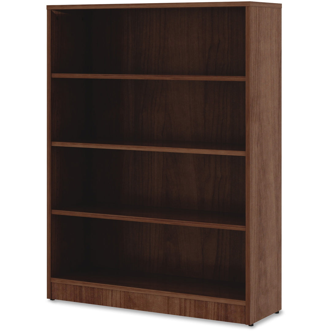 Image of Lorell Bookcase, 4-Shelf, 3 Adj Shelves, 36"x12"x48", Walnut