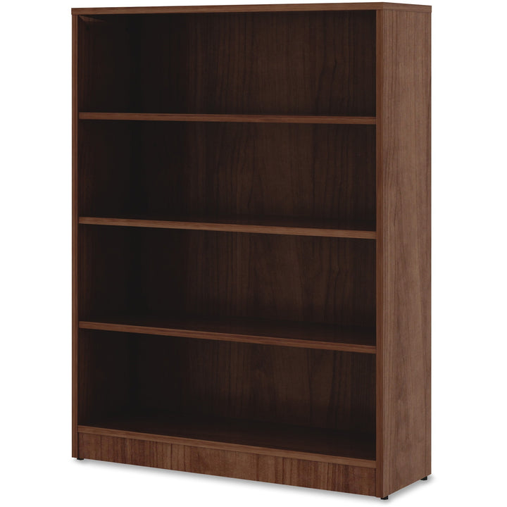 Image of Lorell Bookcase, 4-Shelf, 3 Adj Shelves, 36"x12"x48", Walnut