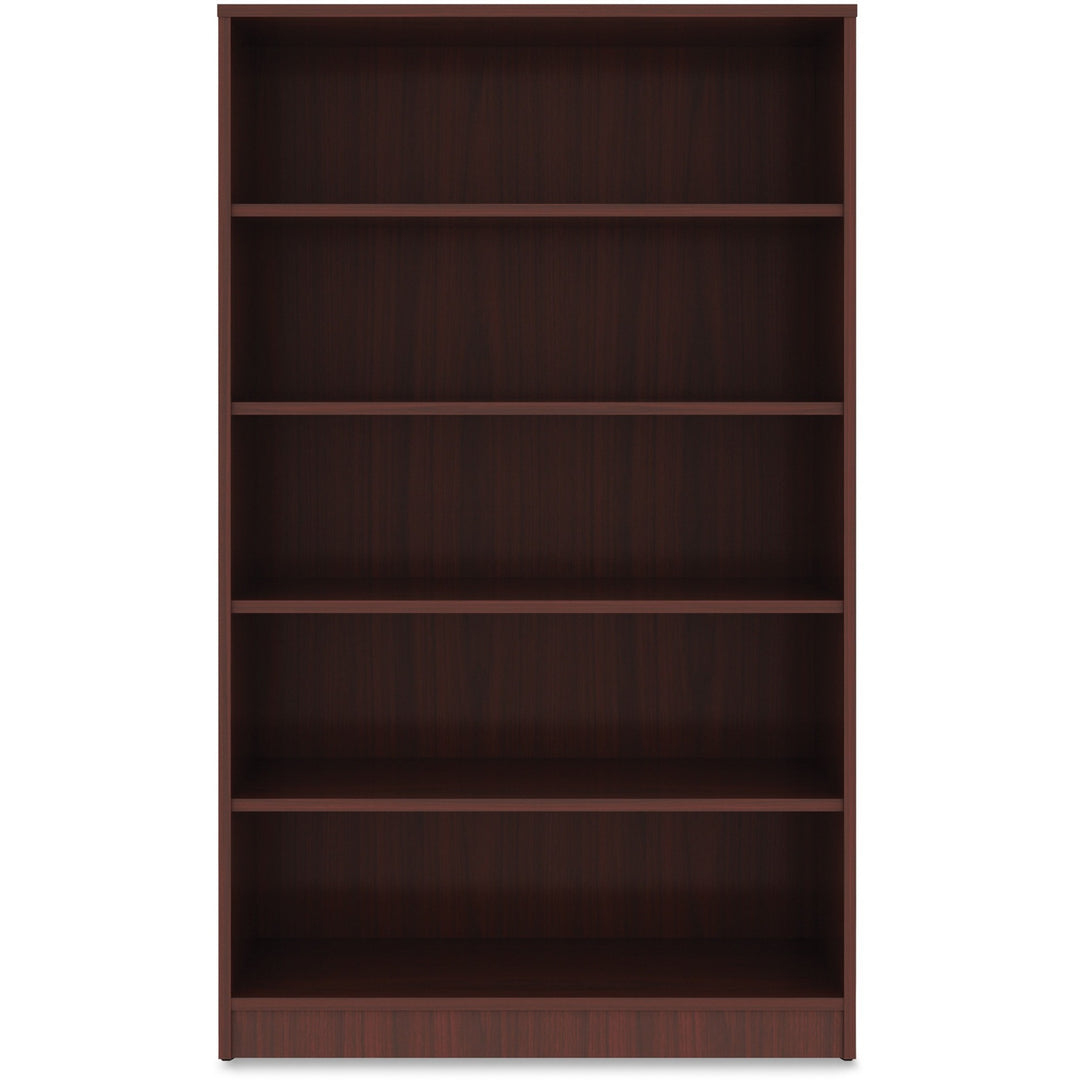 Image of Lorell Bookcase, 5-Shelf, 4 Adj Shelves, 36"x12"x60", Mahogany