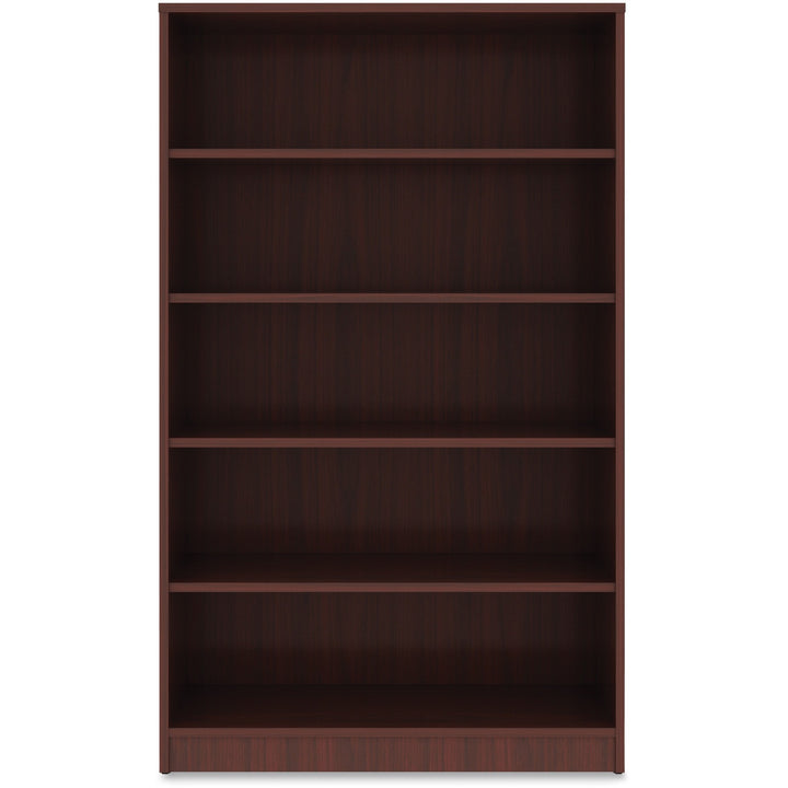 Image of Lorell Bookcase, 5-Shelf, 4 Adj Shelves, 36"x12"x60", Mahogany