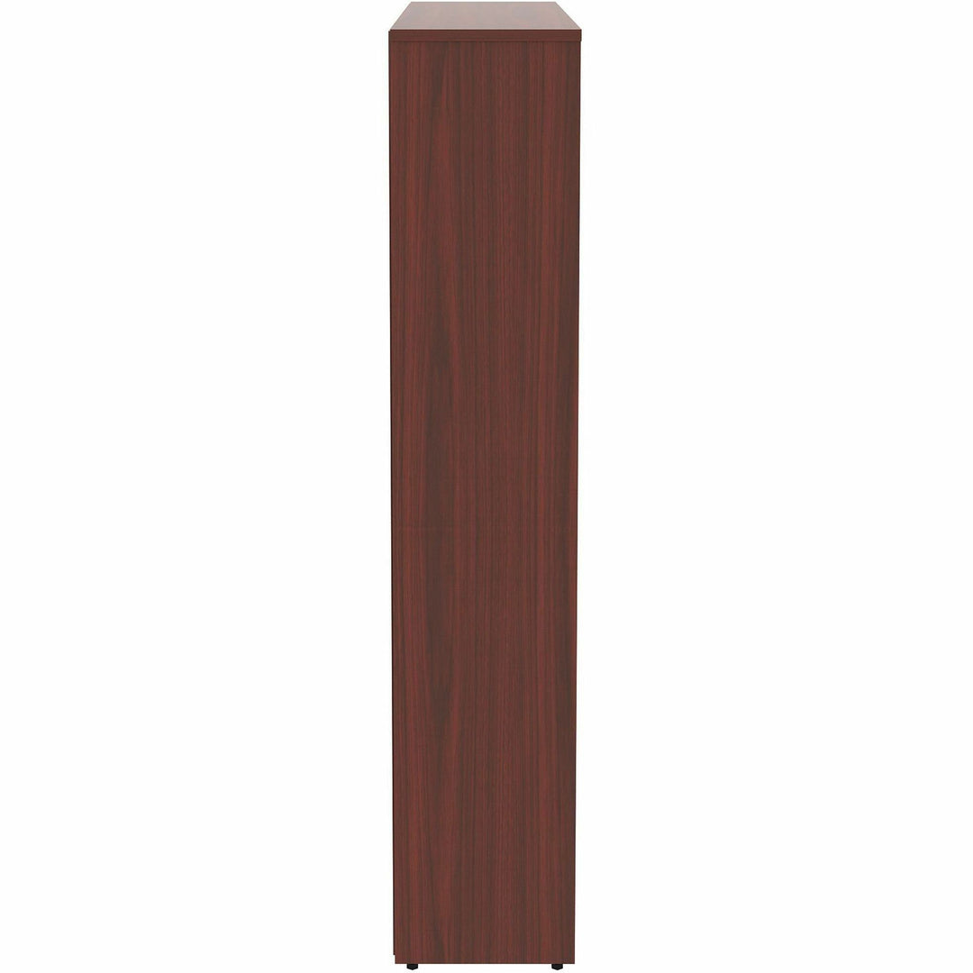 Image of Lorell Bookcase, 5-Shelf, 4 Adj Shelves, 36"x12"x60", Mahogany