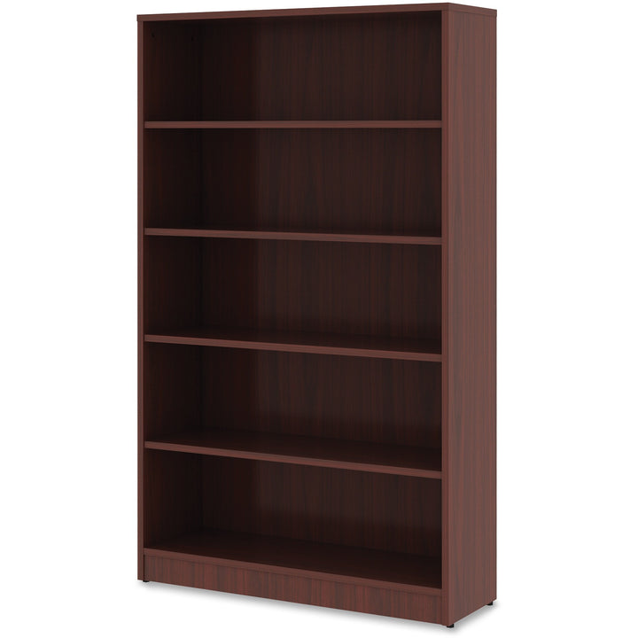 Image of Lorell Bookcase, 5-Shelf, 4 Adj Shelves, 36"x12"x60", Mahogany