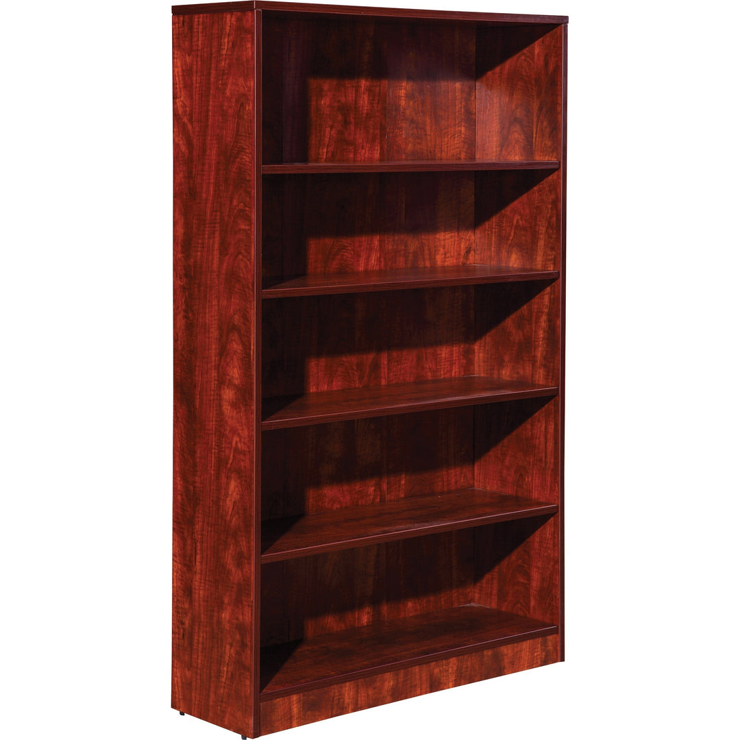 Image of Lorell Bookcase, 5-Shelf, 4 Adj Shelves, 36'x12"x60", Cherry