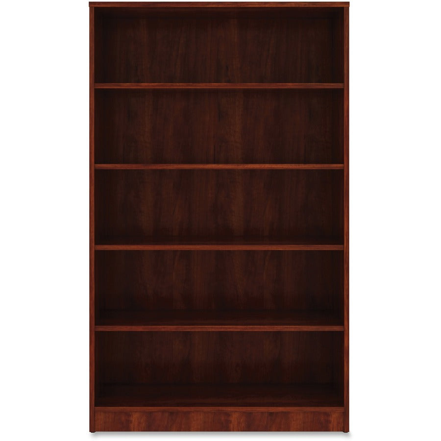 Image of Lorell Bookcase, 5-Shelf, 4 Adj Shelves, 36'x12"x60", Cherry