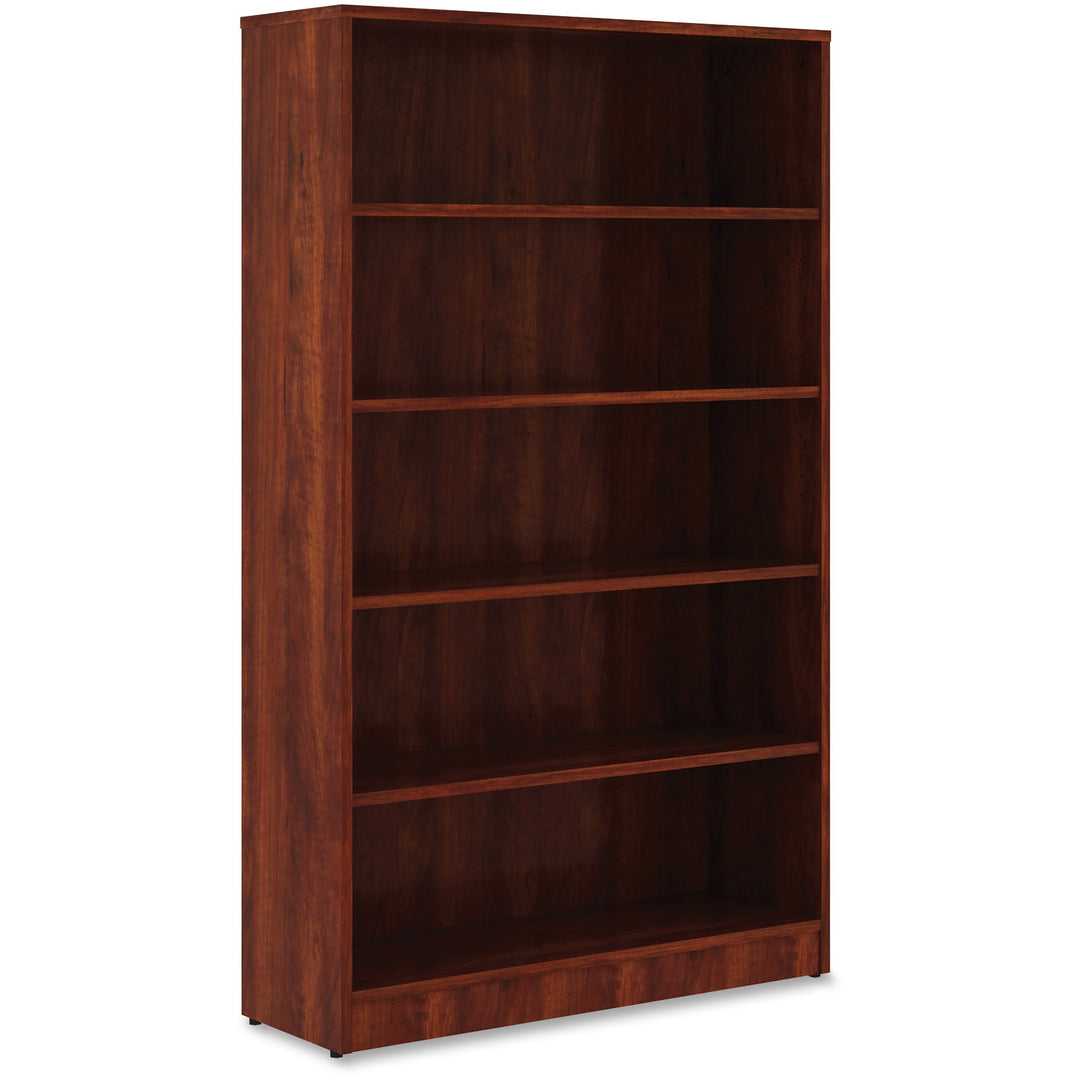Image of Lorell Bookcase, 5-Shelf, 4 Adj Shelves, 36'x12"x60", Cherry