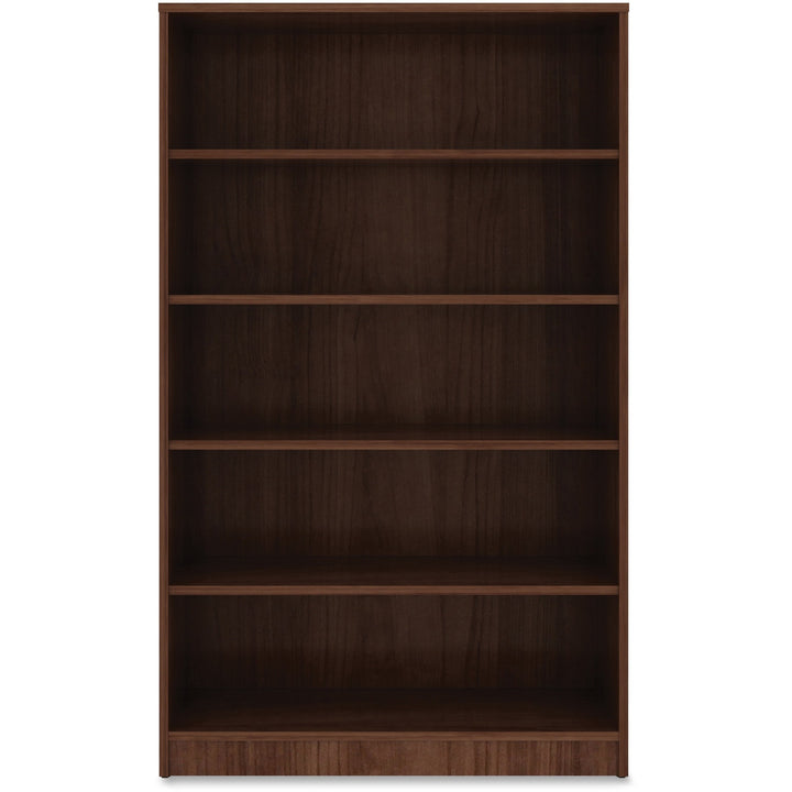 Image of Lorell Bookcase, 5-Shelf, 4 Adj Shelves, 36"x12"x60", Walnut
