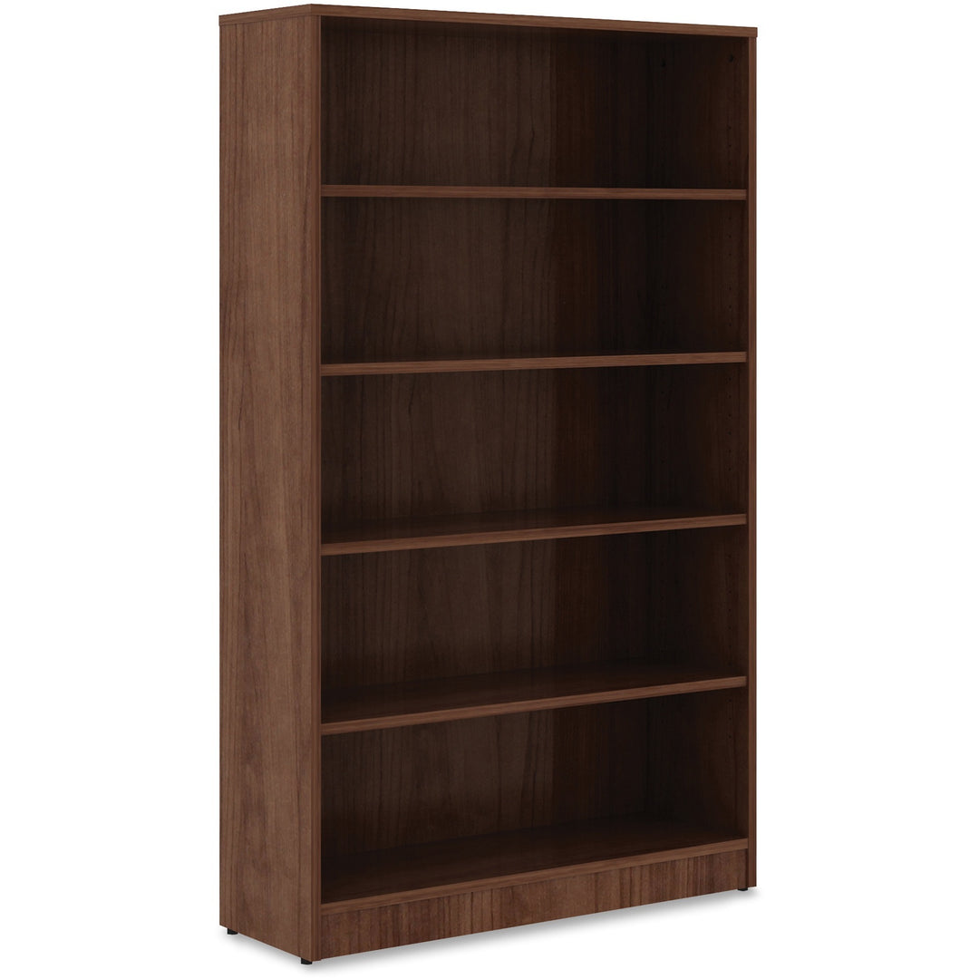 Image of Lorell Bookcase, 5-Shelf, 4 Adj Shelves, 36"x12"x60", Walnut