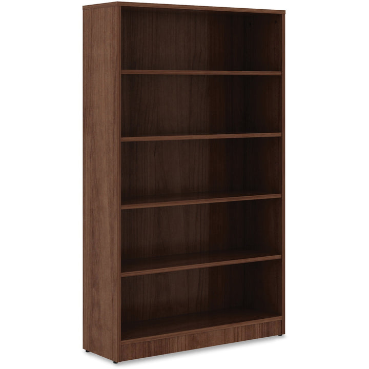 Image of Lorell Bookcase, 5-Shelf, 4 Adj Shelves, 36"x12"x60", Walnut