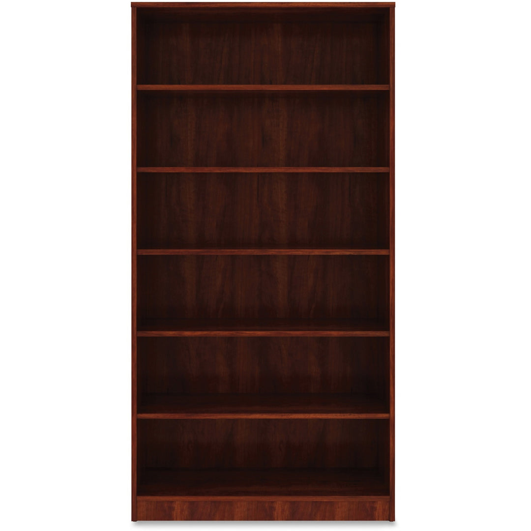 Image of Lorell Bookcase, 6-Shelf, 5 Adj Shelves, 36"x12"x72', Cherry