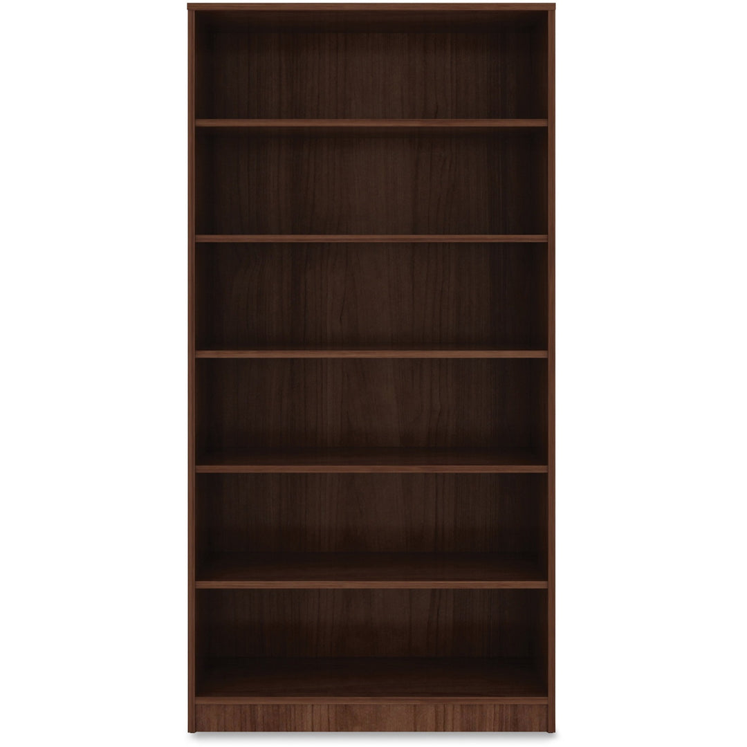 Image of Lorell Bookcase, 6-Shelf, 5 Adj Shelves, 36"x12"x72", Walnut