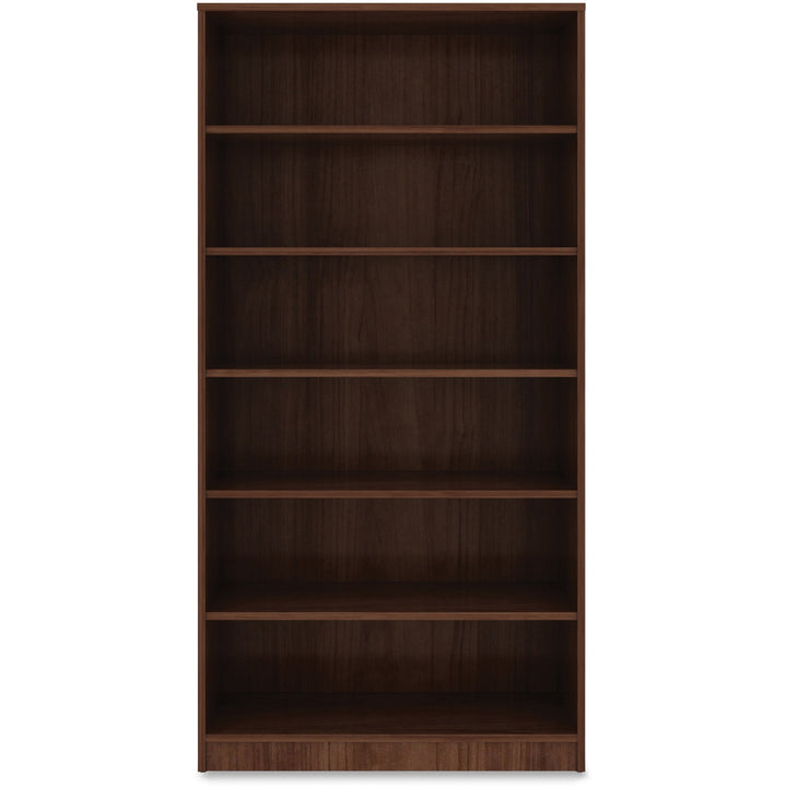 Image of Lorell Bookcase, 6-Shelf, 5 Adj Shelves, 36"x12"x72", Walnut