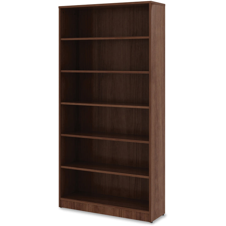 Image of Lorell Bookcase, 6-Shelf, 5 Adj Shelves, 36"x12"x72", Walnut