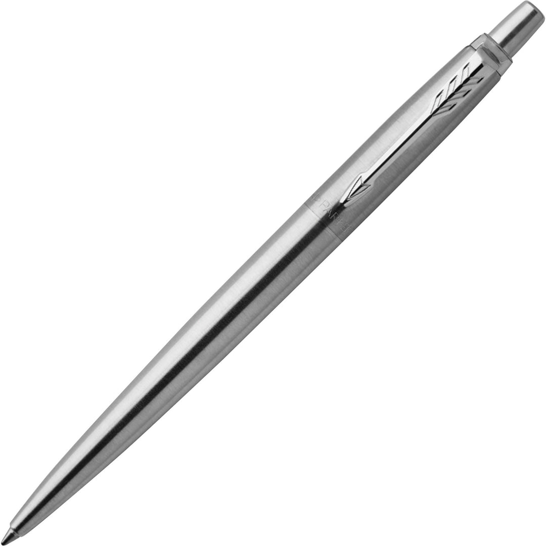 Image of Parker® Jotter Ballpoint Pen, Retractable, Fine 0.5 Mm, Blue Ink, Stainless Steel Barrel