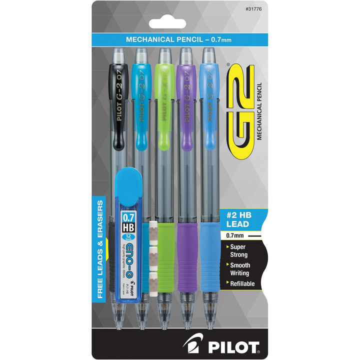 Image of G2 31776 Mechanical Pencils, 0.7 mm Lead, HB/#2, Refillable, Assorted Barrel, 5 / Pack