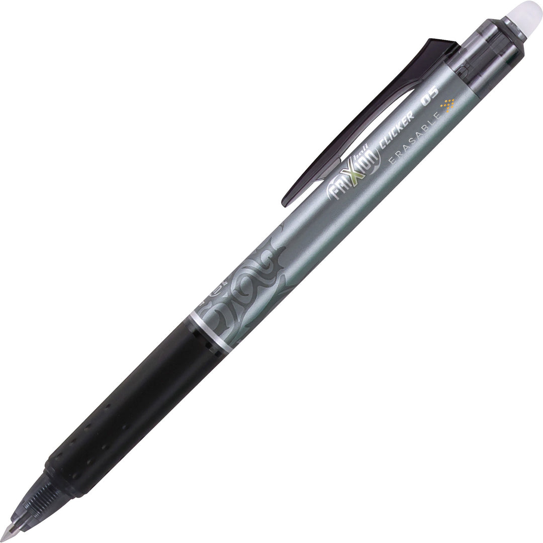 Image of Pilot® Frixion Clicker Erasable Gel Pen, Retractable, Extra-Fine 0.5 Mm, Black Ink, Black Barrel, Dozen