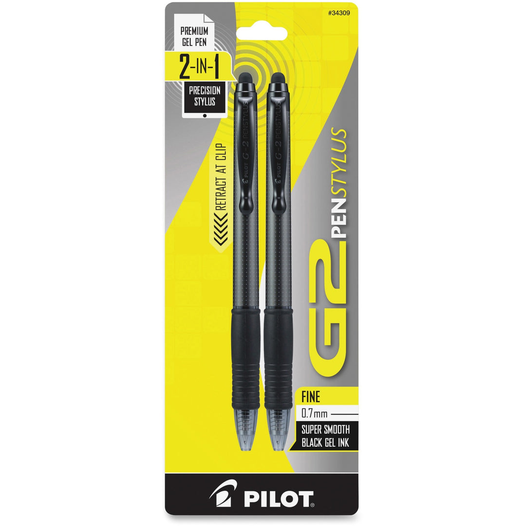Image of Pilot® Pen Stylus, G2, Fine Pt, 2/PK, Black