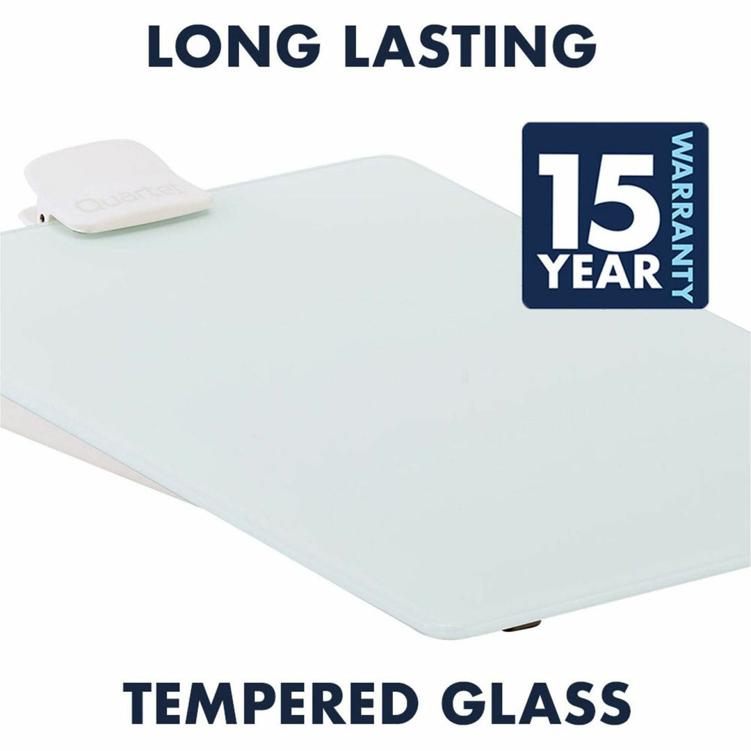 Image of Quartet® Glass Dry Erase Desktop Copy Holder, 20 Sheet Capacity, Glass/Plastic, White