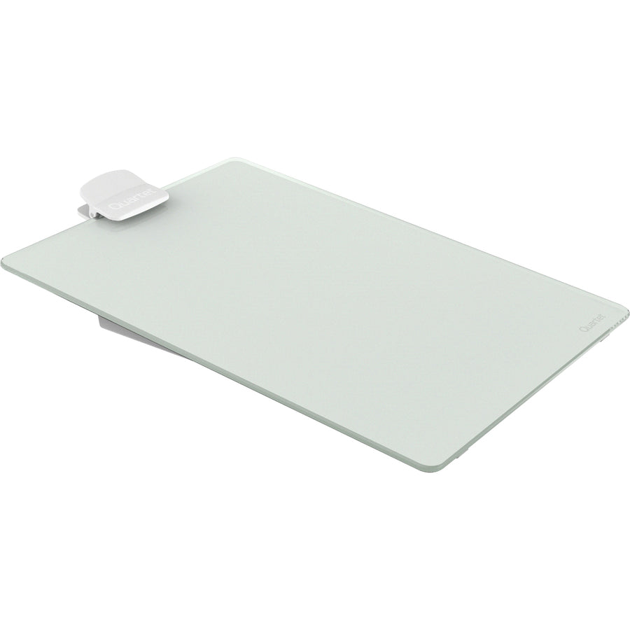 Image of Quartet® Glass Dry Erase Desktop Copy Holder, 20 Sheet Capacity, Glass/Plastic, White