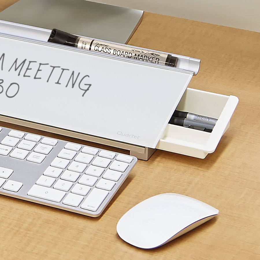 Image of Quartet® Glass Dry Erase Desktop Computer Pad, 18" x 6", White Surface