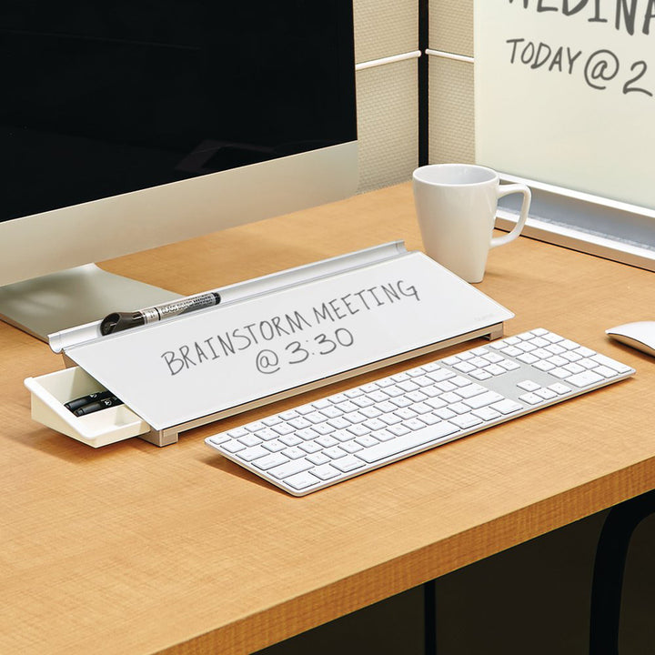 Image of Quartet® Glass Dry Erase Desktop Computer Pad, 18" x 6", White Surface