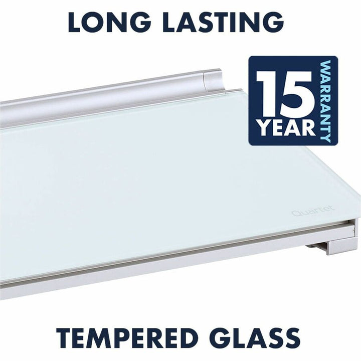 Image of Quartet® Glass Dry Erase Desktop Computer Pad, 18" x 6", White Surface