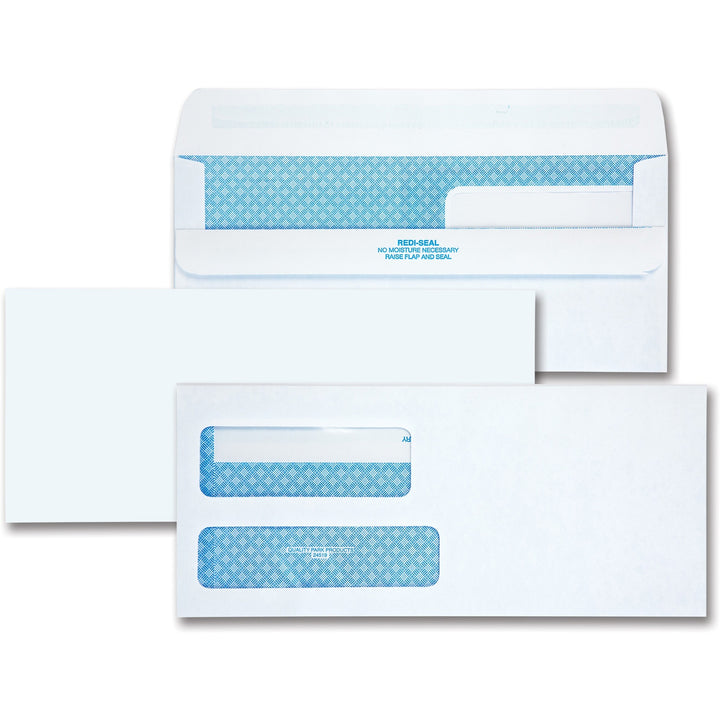 Image of Quality Park Redi-Seal 24519 No. 9 Double Window Security Tint Envelopes with Self-Seal Closure