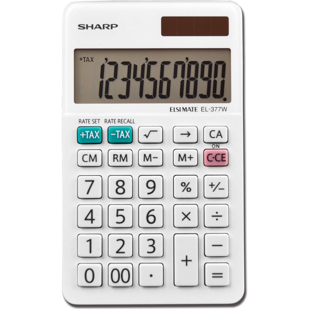 Image of Sharp® El-377wb Large Pocket Calculator, 10-Digit Lcd
