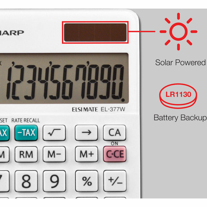 Image of Sharp® El-377wb Large Pocket Calculator, 10-Digit Lcd