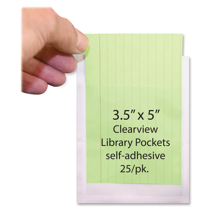 Image of Ashley Productions, Inc. Library Pockets, 3-1/2"x5-1/4", 25/PK, Clear