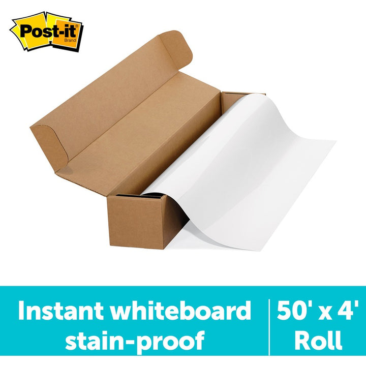 Image of Post-it® Dry Erase Surface, Laminate Film, 50 ft x 7 mil x 48", White