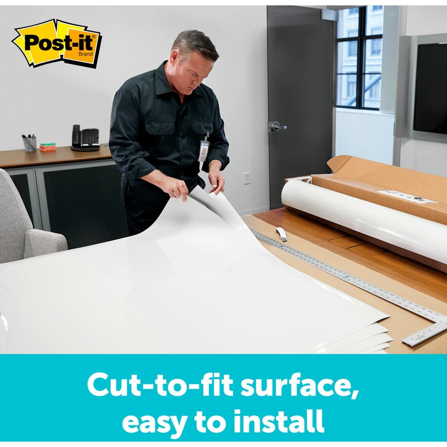 Image of Post-it® Dry Erase Surface, Laminate Film, 50 ft x 7 mil x 48", White