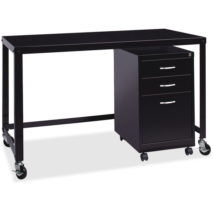 Image of Lorell RTA Mobile Desk, 48"x23"x29-1/2", Black
