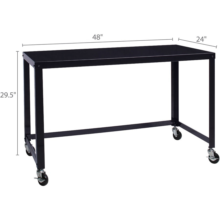 Image of Lorell RTA Mobile Desk, 48"x23"x29-1/2", Black