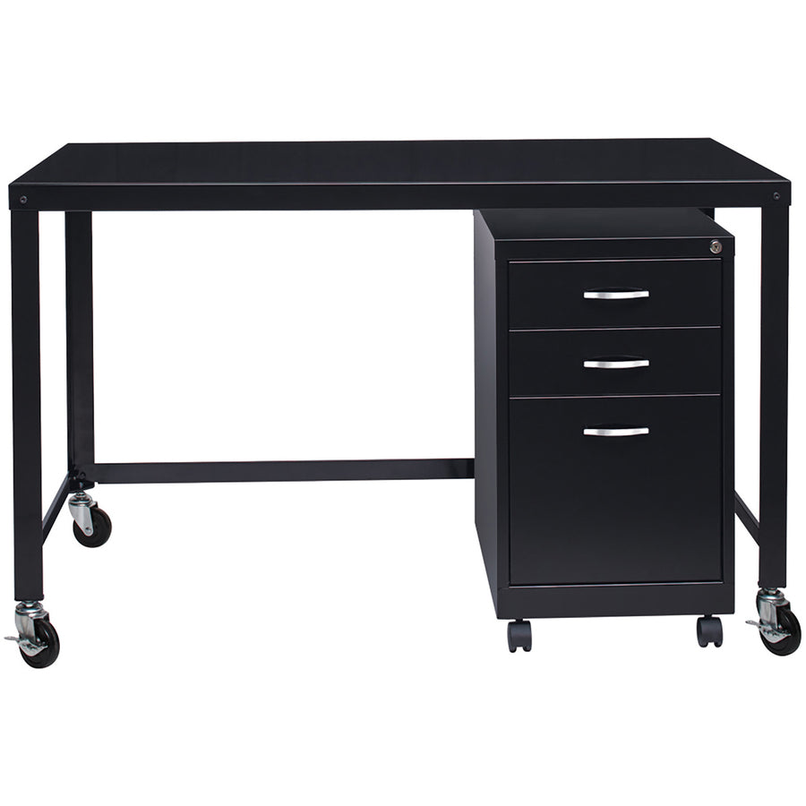 Image of Lorell RTA Mobile Desk, 48"x23"x29-1/2", Black
