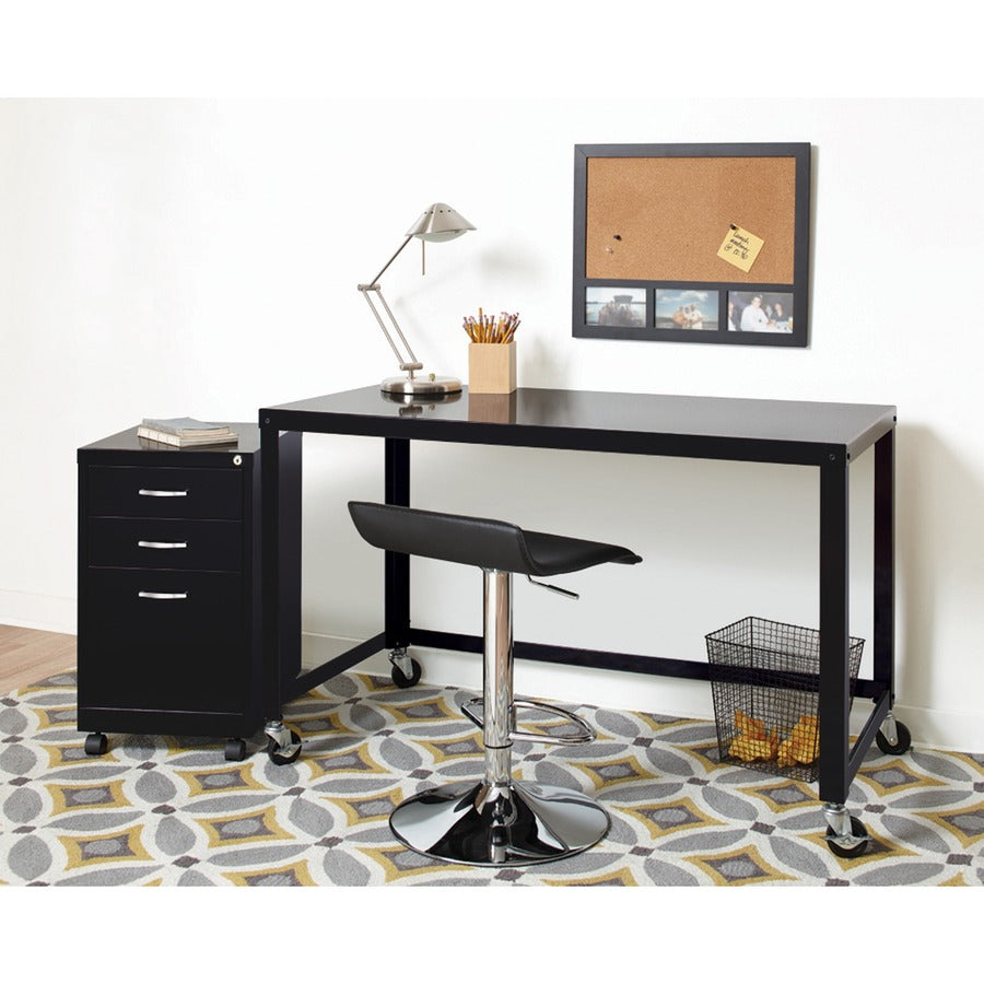 Image of Lorell RTA Mobile Desk, 48"x23"x29-1/2", Black