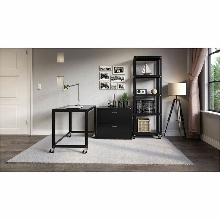 Image of Lorell RTA Mobile Desk, 48"x23"x29-1/2", Black