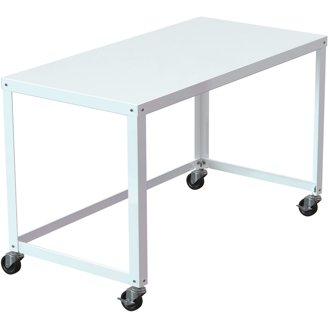 Image of Lorell RTA Mobile Desk, 48"x23"x29-1/2", White