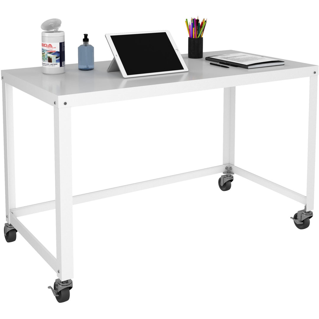 Image of Lorell RTA Mobile Desk, 48"x23"x29-1/2", White