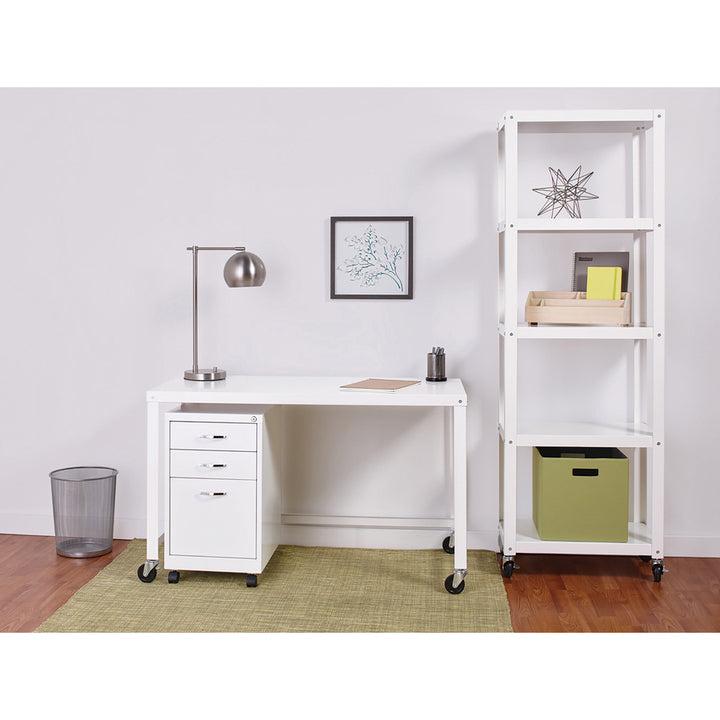 Image of Lorell RTA Mobile Desk, 48"x23"x29-1/2", White