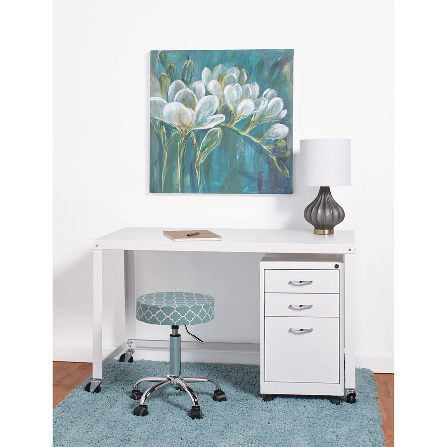 Image of Lorell RTA Mobile Desk, 48"x23"x29-1/2", White