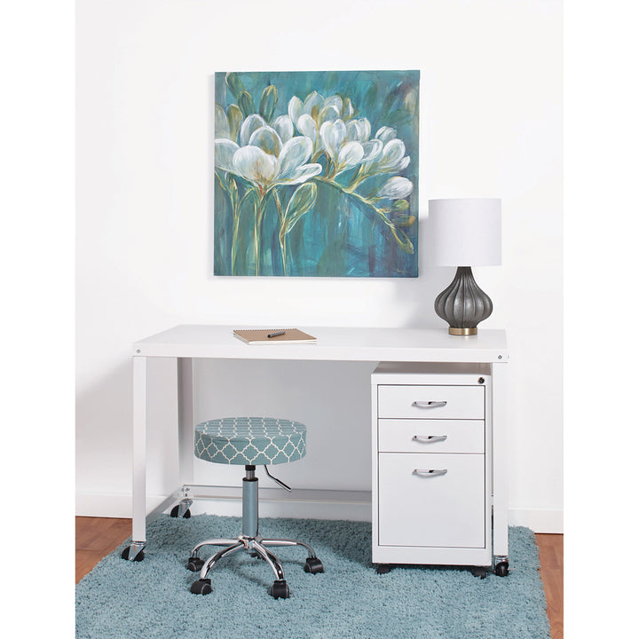 Image of Lorell RTA Mobile Desk, 48"x23"x29-1/2", White