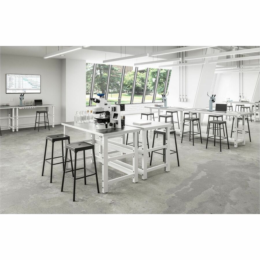 Image of Safco® Counter-Height Steel Stool, Backless, Supports Up To 250 Lb, 25" Seat Height, Black