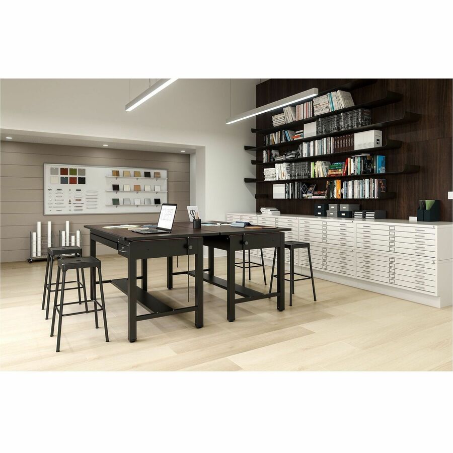 Image of Safco® Counter-Height Steel Stool, Backless, Supports Up To 250 Lb, 25" Seat Height, Black