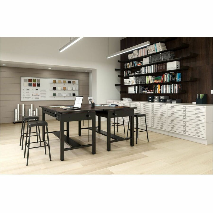 Image of Safco® Counter-Height Steel Stool, Backless, Supports Up To 250 Lb, 25" Seat Height, Black