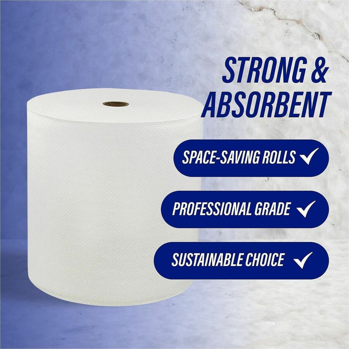 Image of Genuine Joe Hard Wound Roll Towel, 1-Ply, 7"x850', 6RL/CT, White