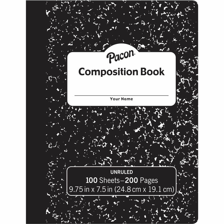 Image of Pacon® Composition Book, Unruled, 7-1/2'x9-3/4", 24/CT, BKME